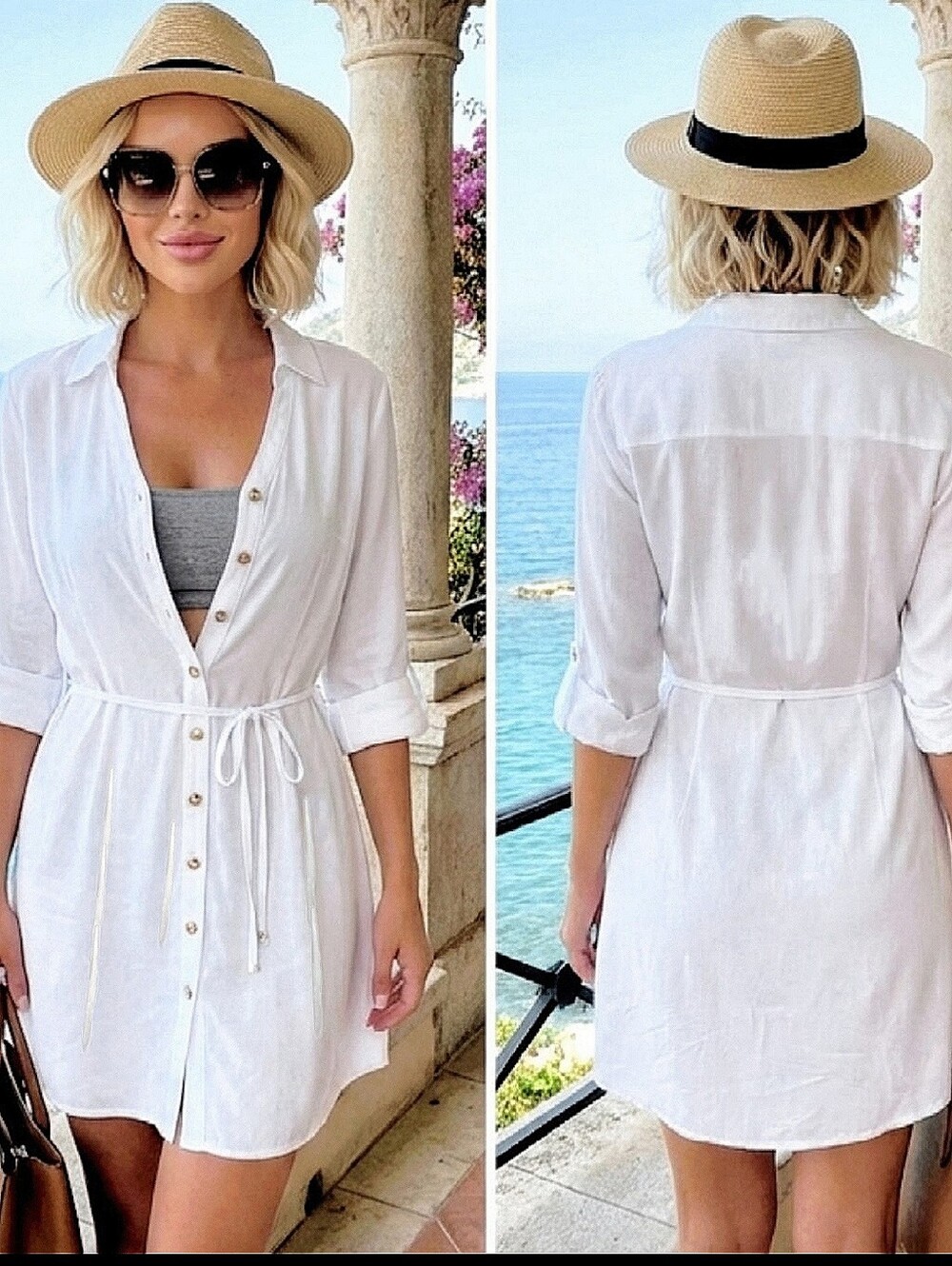 NWT GUESS Los Angeles Challis Shirt Dress